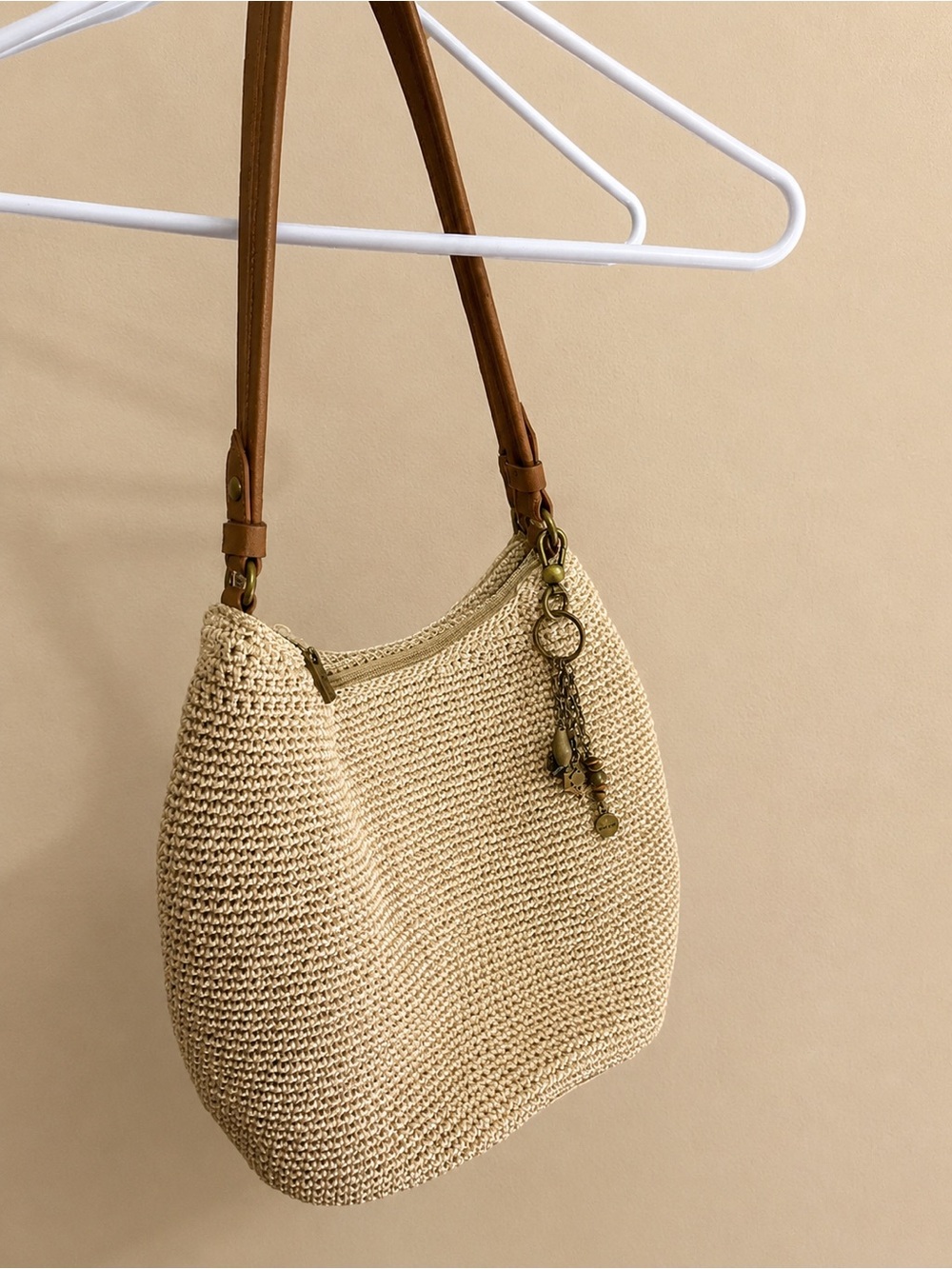 The Sak Crochet Shoulder Bag – Light Tan Beige